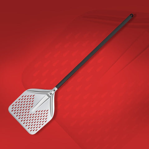 ABM Aluminum Perforated Square Pizza Peel 40cm - 150 (A 318 40 - 150) - iFoodservice Online