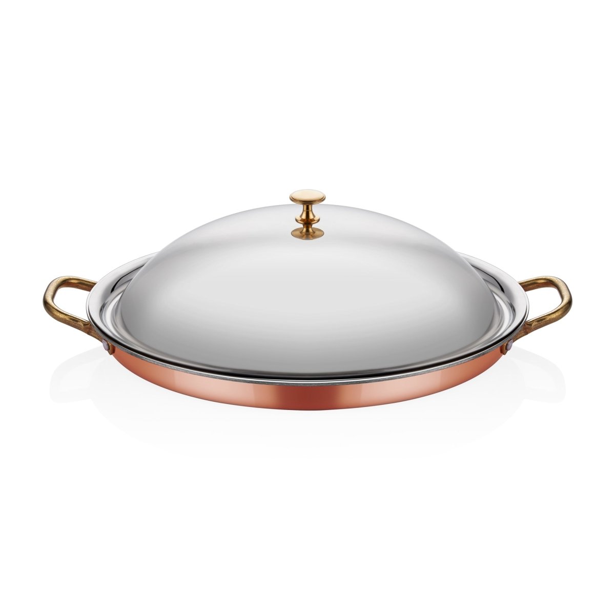 ABM Multi Metal Copper Oval Low Omelet Pan 28*21*6CM + Lid(A 101OS 28K) - iFoodservice Online