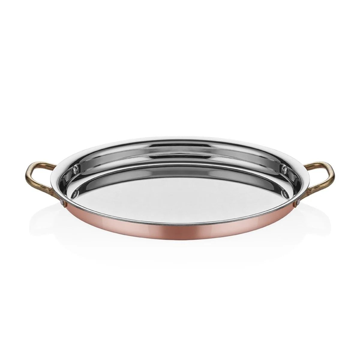 ABM Multi Metal Copper Oval Low Omelette Pan 25x17x3cm(A 101OS 25) - iFoodservice Online