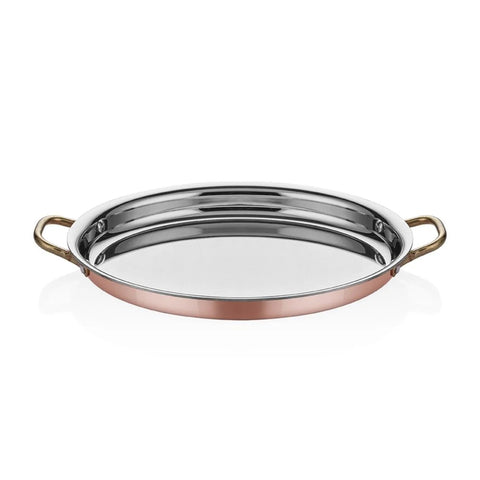 ABM Multi Metal Copper Oval Low Omelette Pan 25x17x3cm(A 101OS 25) - iFoodservice Online