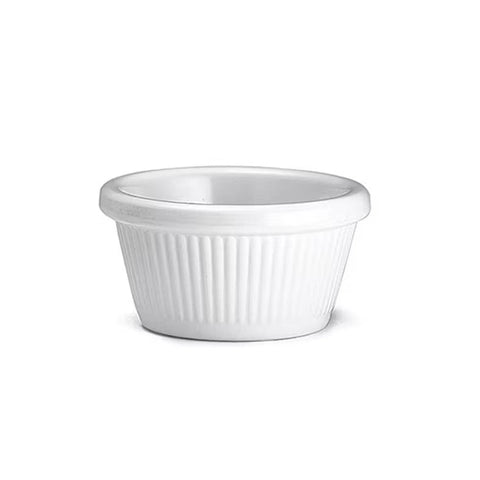 Adrier Buffet GN White Flauted Ramekin 90 ml - 8 x 8 x 4 cm (MRF3 - WH) - iFoodservice Online
