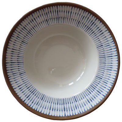 Adrier Cream and Blue With Brown Edge Pasta Bowl - 25 Cm Ø X 7 Cm High (CHRB25 - CB) - iFoodservice Online