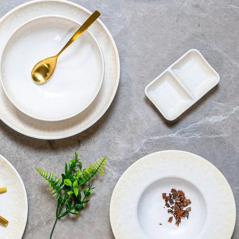 Adrier Ginger Yellow Rectangular bowl w/2 compr - 13 x 8 cm x 2.5 cm height (SRCTB13083 - GIN) - iFoodservice Online