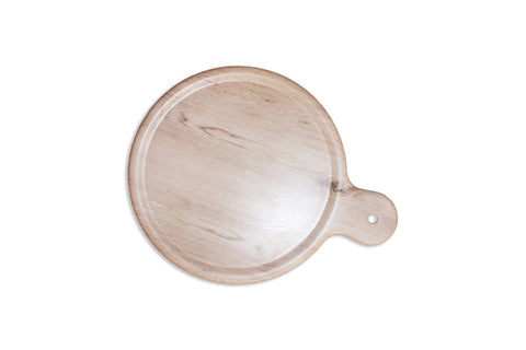 Adrier Madera/blanco Round Plate With Handle - 30 Cm (TTPP1212 - WW) - iFoodservice Online
