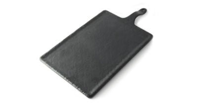 Adrier Matte Black Large Rectangular Platter - 33 X 22 Cm + 12 Cm Handle (RCTPH3322 - MBK) - iFoodservice Online