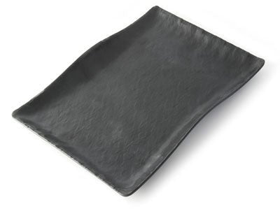 Adrier Matte Black Large Wave - rectangular Plate - 32 X 21 X 3.5 Cm (RCTP3221 - MBK) - iFoodservice Online