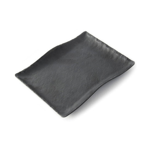 Adrier Matte Black Medium Wave - rectangular Plate - 27 X 19 X 3.5 Cm (RCTP2719 - MBK) - iFoodservice Online