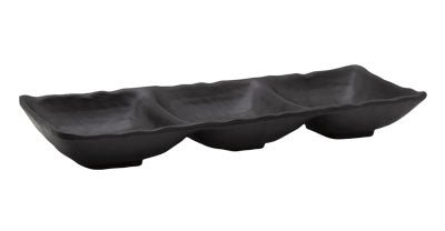 Adrier Matte Black Rectangular Bowl 3 Compartments - 26 X 8.5 X 3.5 Cm (SRCTB26085 - MBK) - iFoodservice Online