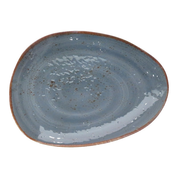 Adrier Salsa Summer Blue Egg shapped plate - 36 x 26 cm (68 - ESP3626 - BLUSLS) - iFoodservice Online