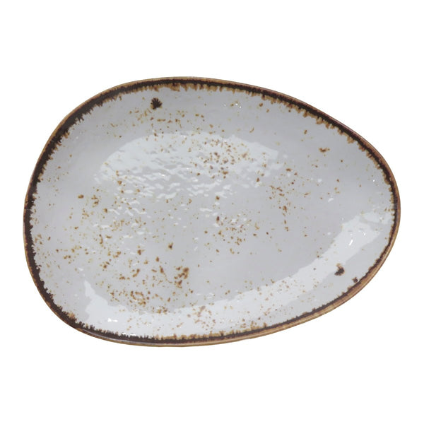 Adrier Salsa Winter White Egg shapped plate - 36 x 26 cm (68 - ESP3626 - WHTSLS) - iFoodservice Online