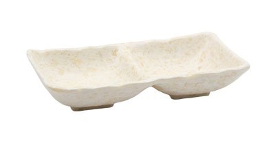 Adrier White Marble Rectangular Bowl 2 Compartments - 17 X 8.5 X 3.5 Cm (SRCTB17085 - MWH) - iFoodservice Online