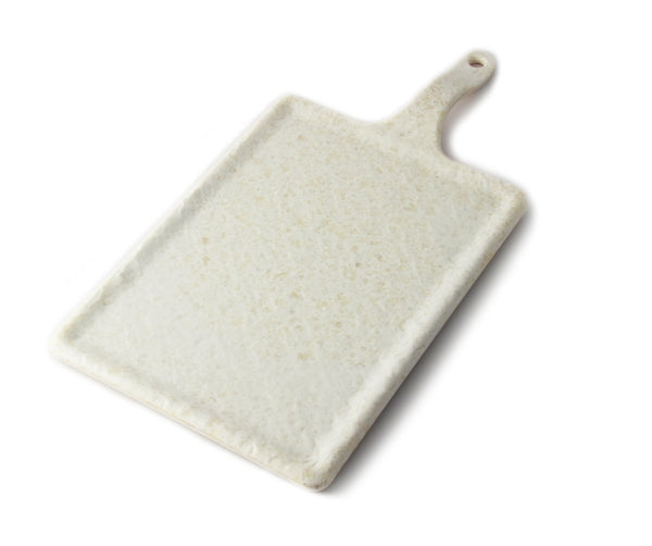 Adrier White Marble Small Rectangular Platter - 25 X 18 Cm + 12 Cm W/Handle (RCTPH2518 - MWH) - iFoodservice Online