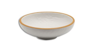 Adrier White With Orange Edge Large Bowl - 25 Ø Cm X 08 Cm High (TTRB25 - WO) - iFoodservice Online