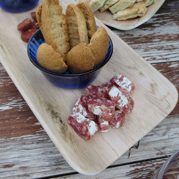 Adrier Wood/White Large Rectangular Tray With Curved Edges GN 1/2 - 53 X 16 X 4 Cm (TTWT5316 - WW) - iFoodservice Online