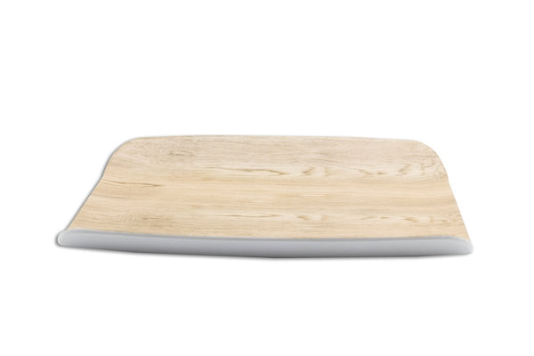 Adrier Wood/White Large Rectangular Tray With Curved Edges GN 1/2 - 53 X 16 X 4 Cm (TTWT5316 - WW) - iFoodservice Online