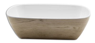 Adrier Wood/White Rectangular Salad Bowl GN 1/4 - 26.3 X 15.5 X 8.3 Cm (TTRB2616 - WW) - iFoodservice Online