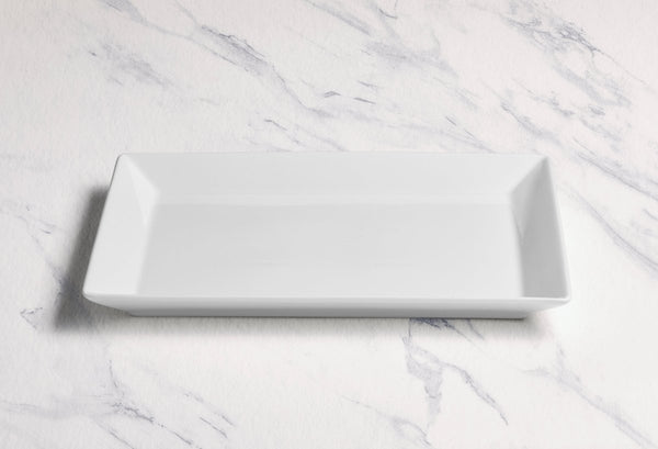 Ariane 10 3/7" x 8 1/2" White Panorama Porcelain Rectangle Plate - 6/Case (ARRARN000011027) - iFoodservice Online