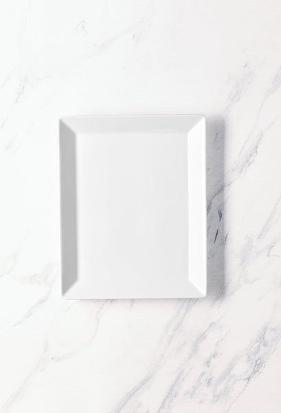 Ariane 10 3/7" x 8 1/2" White Panorama Porcelain Rectangle Plate - 6/Case (ARRARN000011027) - iFoodservice Online