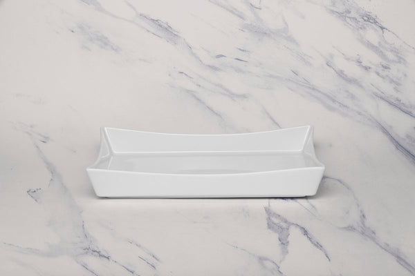 Ariane 10'' x 6 1/2'' Slow Fast - Warm White Porcelain Hot Dog Holder - 4/Case (AOTARN000012026) - iFoodservice Online