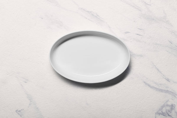 Ariane 10'' x 6 1/2'' Slow Fast - Warm White Porcelain Oval Caserole Deep Bowl - 3/Case (AOTARN000089026) - iFoodservice Online