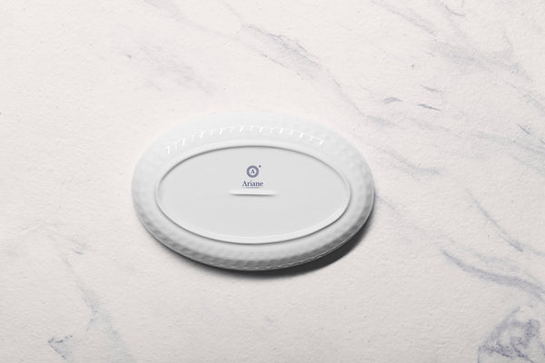 Ariane 10'' x 6 1/2'' Slow Fast - Warm White Porcelain Oval Caserole Deep Bowl - 3/Case (AOTARN000089026) - iFoodservice Online