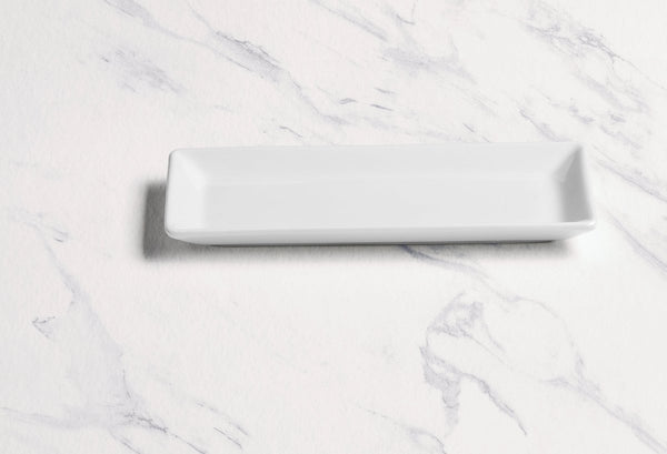 Ariane 11 2/9" x 5 1/2" White Panorama Porcelain Rectangle Plate - 6/Case (ARRARN000011029) - iFoodservice Online