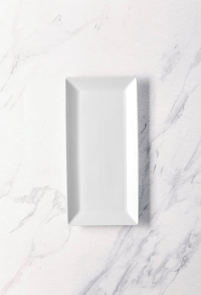 Ariane 11 2/9" x 5 1/2" White Panorama Porcelain Rectangle Plate - 6/Case (ARRARN000011029) - iFoodservice Online