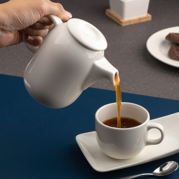 Ariane 11 5/6 Oz Vital Coupe - Warm White Porcelain Coffee Pot - 4/Case (AVCARN000061035) - iFoodservice Online