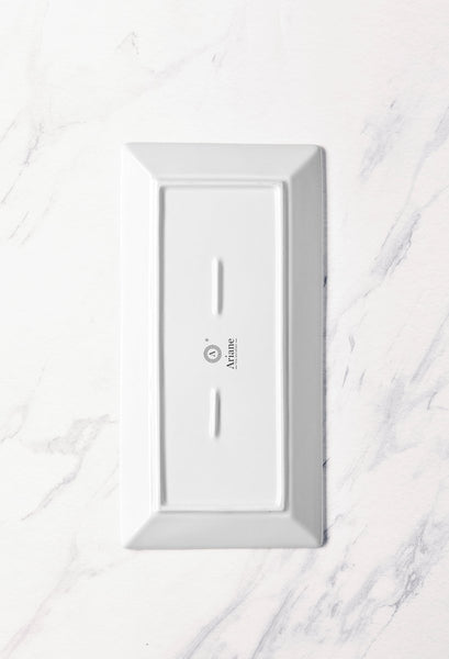 Ariane 13 1/5" x 6 1/2" White Panorama Porcelain Rectangle Plate - 6/Case (ARRARN000011034) - iFoodservice Online