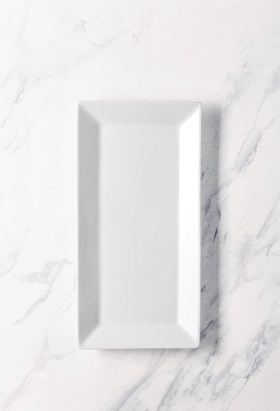 Ariane 13 1/5" x 6 1/2" White Panorama Porcelain Rectangle Plate - 6/Case (ARRARN000011034) - iFoodservice Online