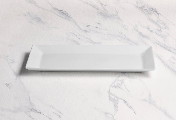 Ariane 13 1/5" x 6 1/2" White Panorama Porcelain Rectangle Plate - 6/Case (ARRARN000011034) - iFoodservice Online