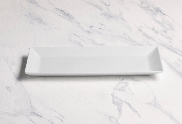 Ariane 15 1/6" x 7 1/2" White Panorama Porcelain Rectangle Plate - 6/Case (ARRARN000011038) - iFoodservice Online