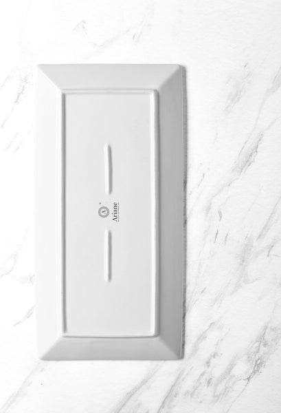 Ariane 15 1/6" x 7 1/2" White Panorama Porcelain Rectangle Plate - 6/Case (ARRARN000011038) - iFoodservice Online