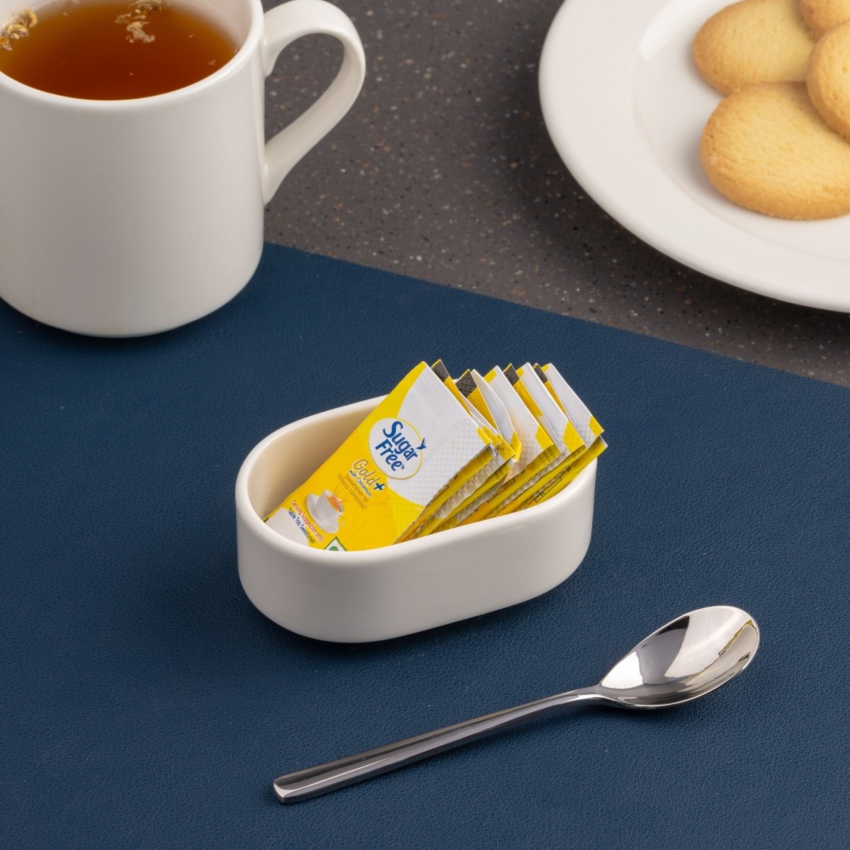 Ariane 3 1/2" x 2" Prime - Warm White Porcelain Sugar Pack Holder - 12/Case (APRARN000077001) - iFoodservice Online