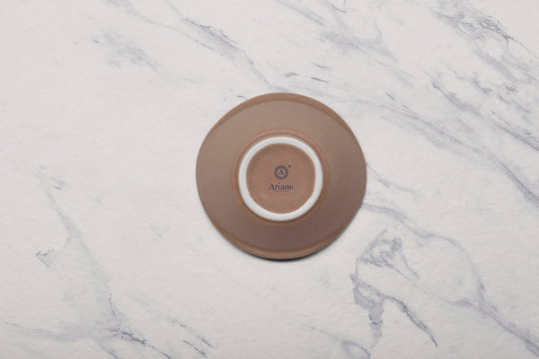 Ariane 3 1/3" x 3 1/4" x 1 3/8” Splash Beige Porcelain Curved Bowl - 18/Case (AMNARN257101009) - iFoodservice Online