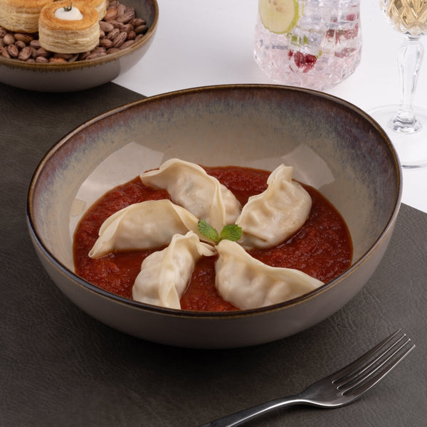 Ariane 5 1/2" Splash Beige Porcelain Coupe Bowl - 8/Case (AVCARN257022014) - iFoodservice Online