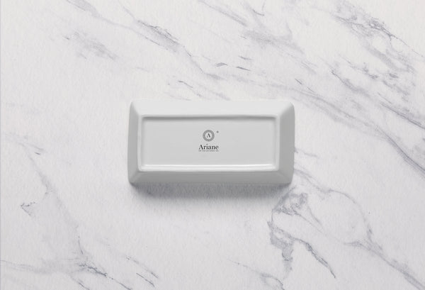 Ariane 5 5/7" x 2 3/4" White Panorama Porcelain Deep Rectangle Plate - 12/Case (ARRARN000012014) - iFoodservice Online