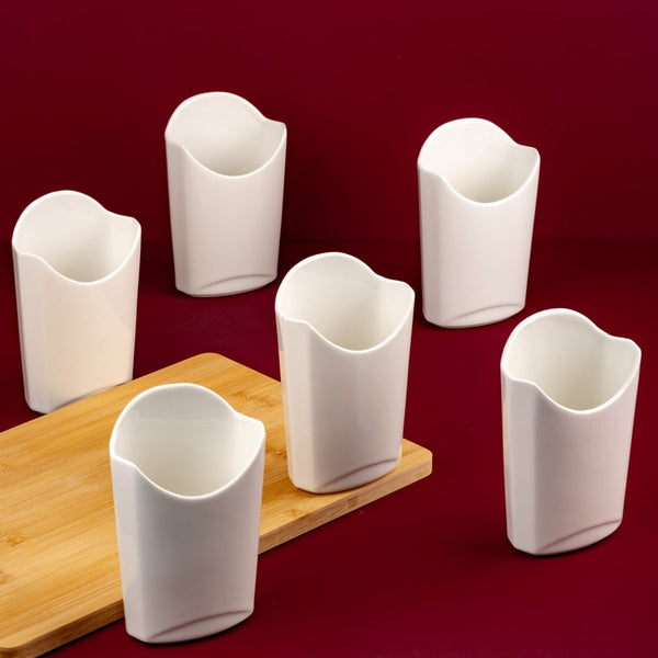 Ariane 6 2/7" Slow Fast - Warm White Porcelain French Fries Holder - 6/Case (AOTARN000080016) - iFoodservice Online
