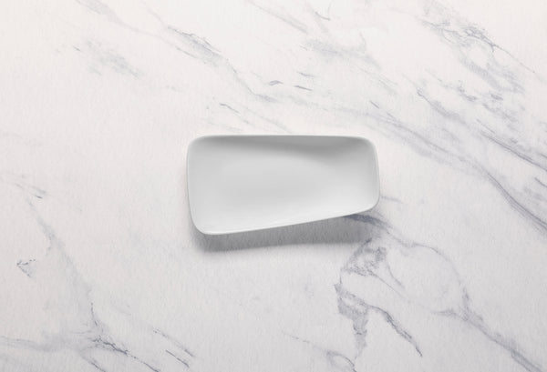 Ariane 6" x 3 1/3" Vital Rectangle - Warm White Porcelain Plate - 12/Case (AVRARN000011015) - iFoodservice Online