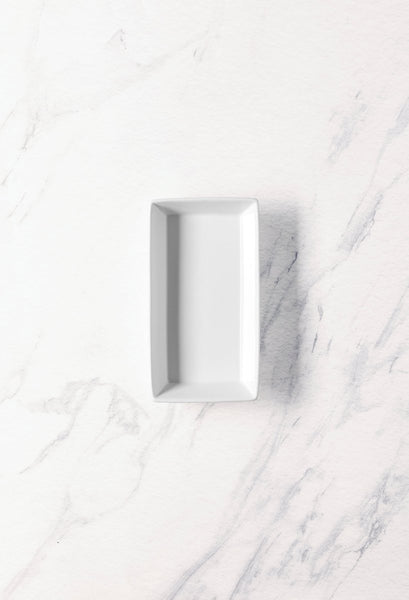 Ariane 7 2/3" x 3 1/2" Panorama White Porcelain Deep Rectangle Plate - 12/Case (ARRARN000012019) - iFoodservice Online