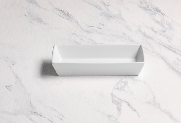 Ariane 7 2/3" x 3 1/2" Panorama White Porcelain Deep Rectangle Plate - 12/Case (ARRARN000012019) - iFoodservice Online