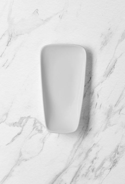 Ariane 7 2/3" x 4" Vital Rectangle - Warm White Porcelain Plate - 12/Case (AVRARN000011020) - iFoodservice Online