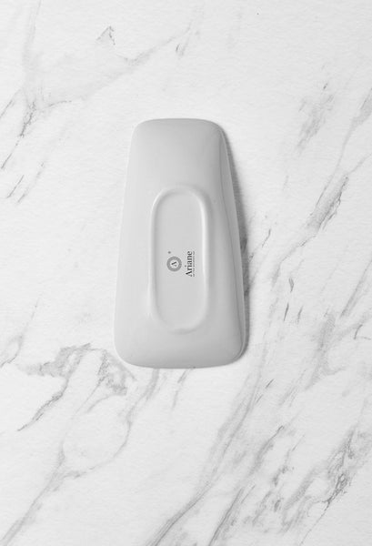 Ariane 7 2/3" x 4" Vital Rectangle - Warm White Porcelain Plate - 12/Case (AVRARN000011020) - iFoodservice Online