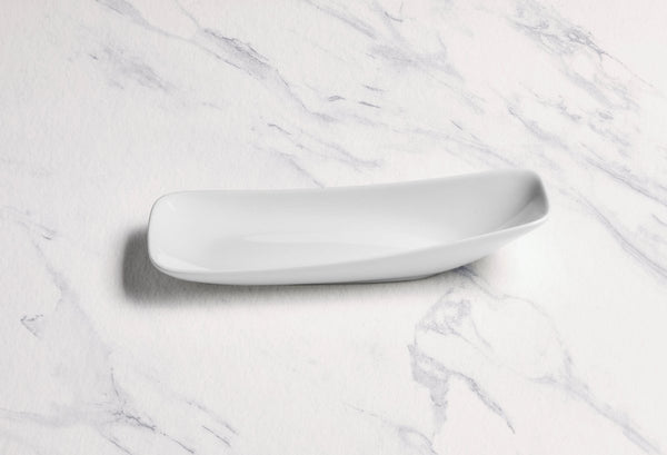 Ariane 7 2/3" x 4" Vital Rectangle - Warm White Porcelain Plate - 12/Case (AVRARN000011020) - iFoodservice Online