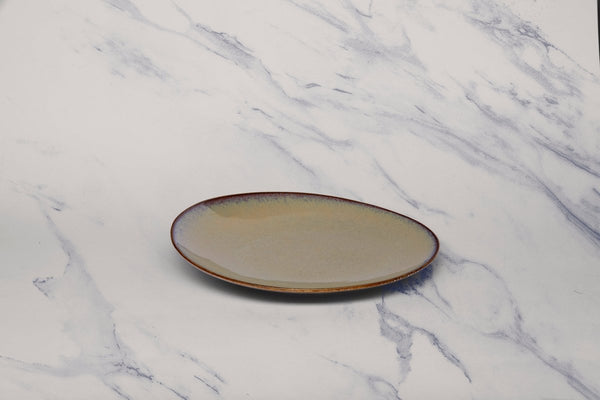 Ariane 8 1/4" Splash Beige Porcelain Coupe Elevated Plate - 12/Case (AVCARN257111021) - iFoodservice Online