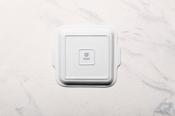 Ariane 8 2/3'' x 7 7/8'' Slow Fast - Warm White Porcelain Burger Plate - 3/Case (AOTARN000011022) - iFoodservice Online