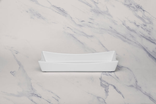 Ariane 9 2/7'' x 4 1/6'' Slow Fast - Warm White Porcelain Hot Dog Holder - 6/Case (AOTARN000012024) - iFoodservice Online