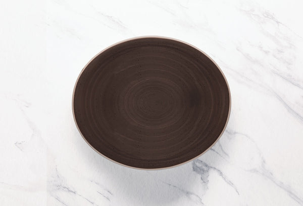 Ariane Artisan 11 3/7" Twister Mokka Brown Porcelain Wide Rim Bowl - 6/Case (AARARN263022029) - iFoodservice Online