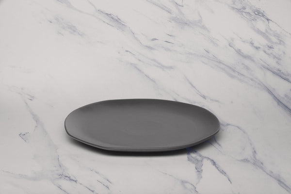 Ariane Earth 10 5/8" Earth - Charcoal Grey Dots Porcelain Flate Plate - 6/Case (AERARN510011027) - iFoodservice Online