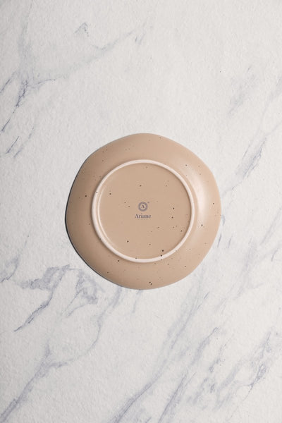 Ariane Earth 10 5/8" Earth - Dark Sand Dots Porcelain Flate Plate - 6/Case (AERARN512011027) - iFoodservice Online